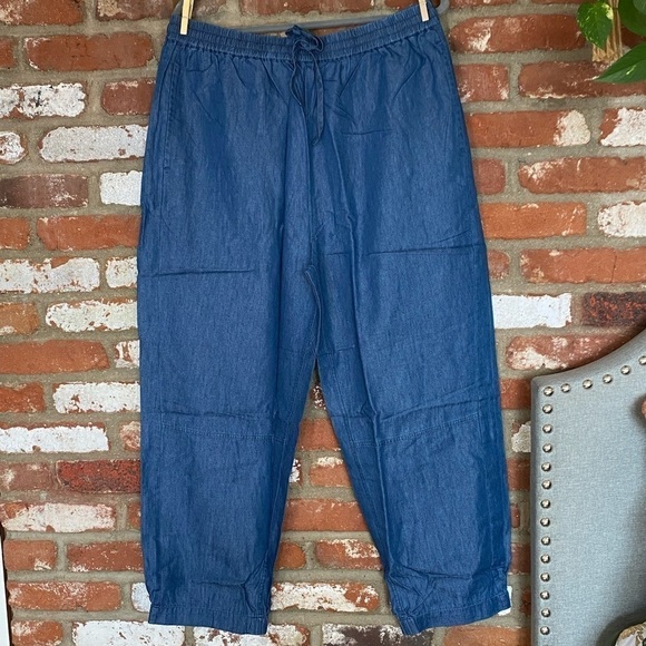 Whistles Lucy Chambray Barrel Leg Pants New with tags Size 14 - Picture 2 of 11